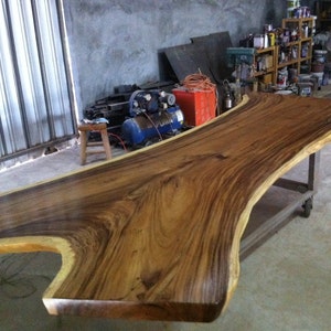 Rare Live Edge Slab Large 11ft In Length Dining Table Or Conference Table Grade AAA Reclaimed Thai GoldenAcacia Wood Solid Slab Custom Made image 3