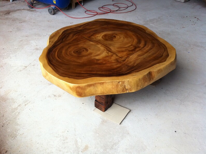 Live Edge Coffee Table Reclaimed Acacia Wood Solid Slab Etsy