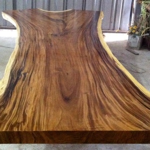 Rare Live Edge Slab Large 11ft In Length Dining Table Or Conference Table Grade AAA Reclaimed Thai GoldenAcacia Wood Solid Slab Custom Made image 4