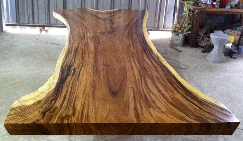 Rare Live Edge Slab Large 11ft In Length Dining Table Or Conference Table Grade AAA Reclaimed Thai GoldenAcacia Wood Solid Slab Custom Made image 4