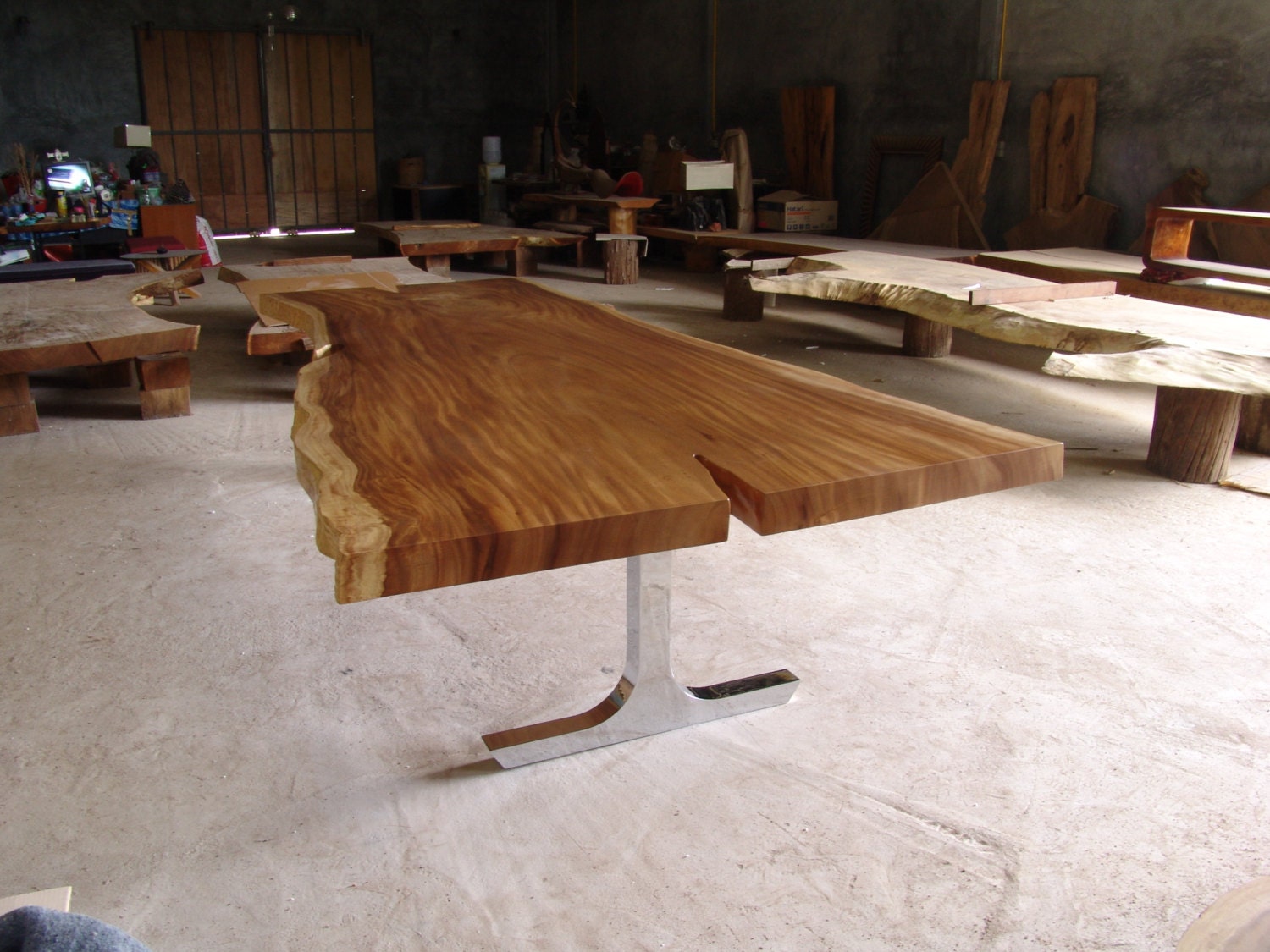Live Edge Dining Table Reclaimed Solid Slab Acacia Wood 10 to Etsy