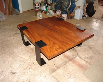 Live Edge Coffee Table 39" x 37" x 17.5" Reclaimed Acacia Wood Solid Slab (Custom Made)