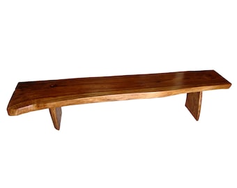 Live Edge 78" Long Bench Table Reclaimed Grade AAA Golden Acacia Wood Solid Slab Natural Shape Custom Made