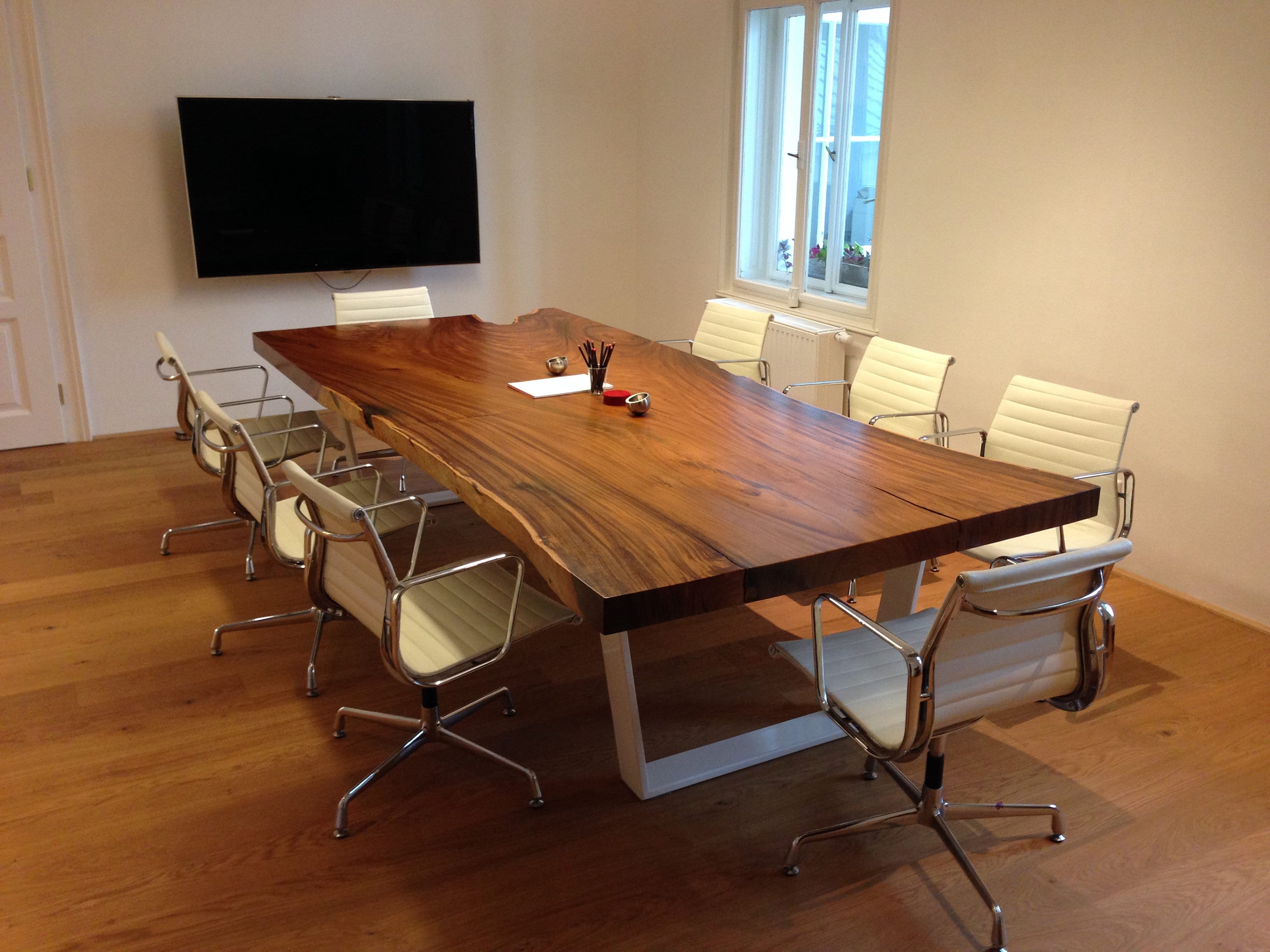 Wood slab conference table deals