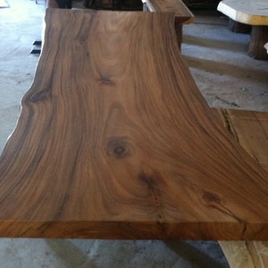 Live Edge Custom Made Dining Table Reclaimed Golden Acacia Wood Single Slab 8.5 Ft length image 5