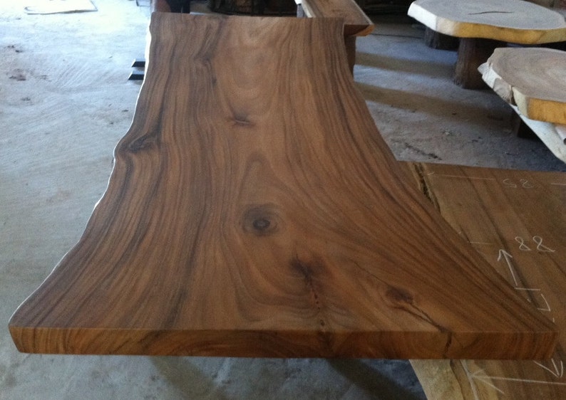 Live Edge Custom Made Dining Table Reclaimed Golden Acacia Wood Single Slab 8.5 Ft length image 5