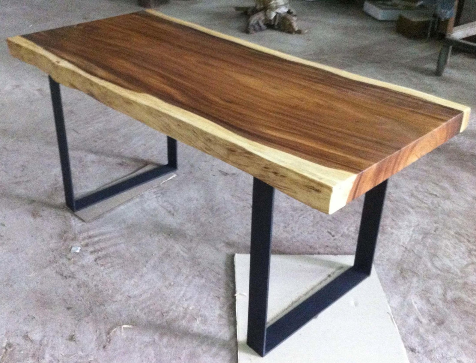 Live Edge Desk Table Reclaimed Acacia Wood Solid Slab natural Etsy