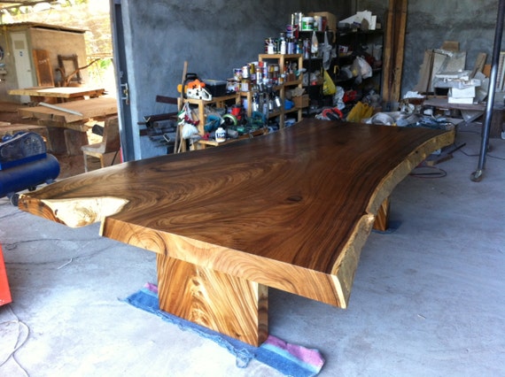 Solid slab dining table deals