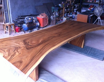 Live Edge 10 1/2Ft de longitud Mesa de comedor o conferencia grande Grado raro AAA Reciclado Thai Golden Acacia Madera Maciza Mesa de losa hecha a medida