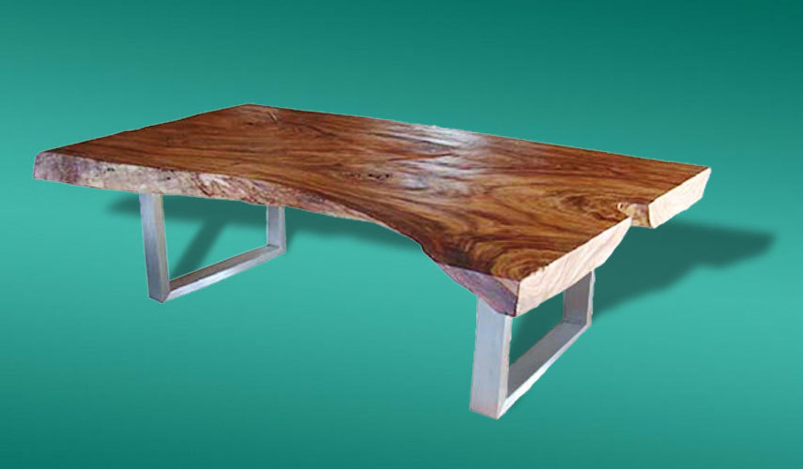 Live Edge Dining Table Reclaimed Acacia Wood Solid Slab live Etsy