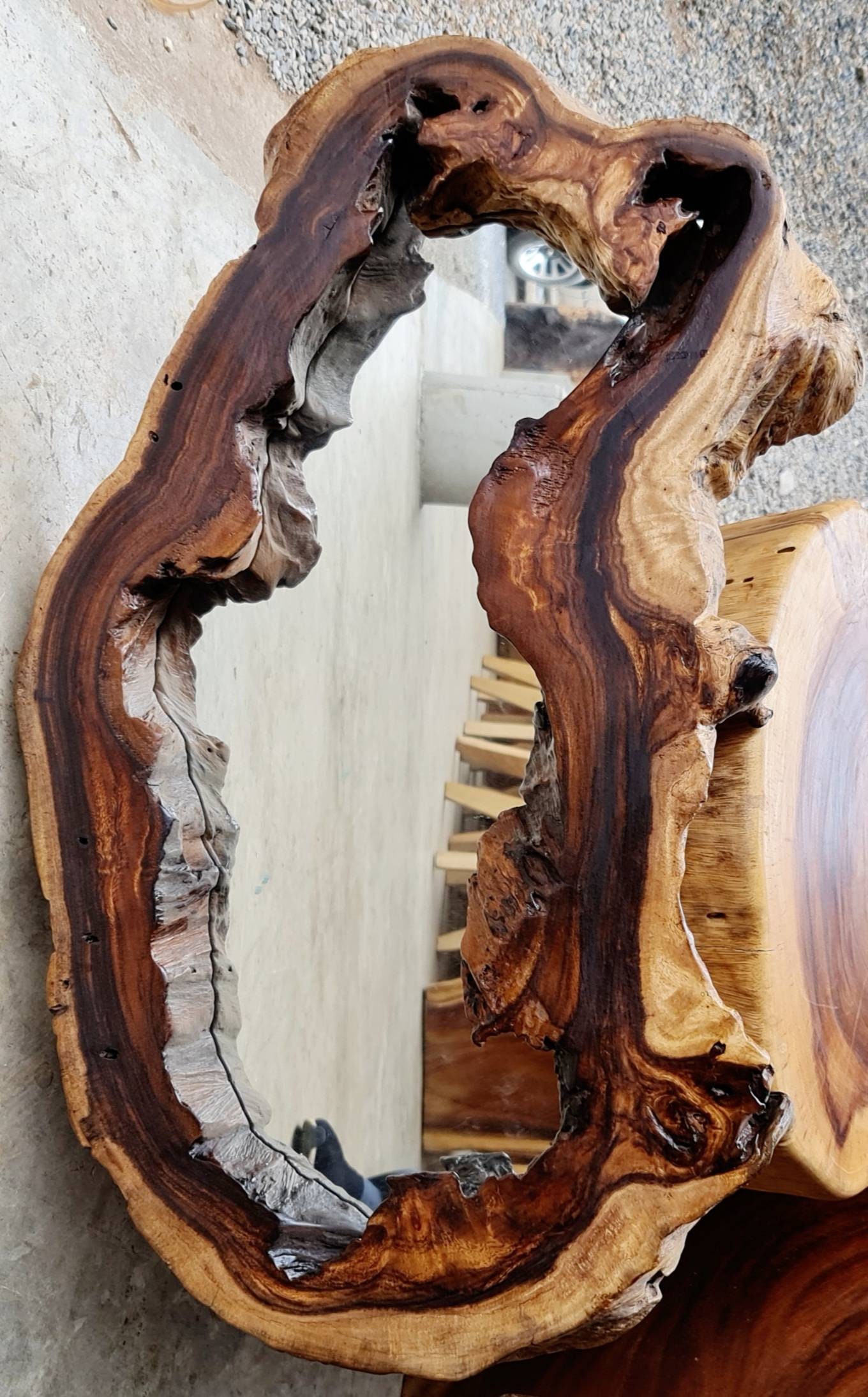 Custom Made Order Reclaimed Acacia Wood Live Edge Mirror/ Etsy