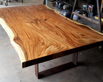 Live Edge Slab Large Conference Or Dining Table 10.5ft In Length Grade AAA Reclaimed Thai Acacia Wood Solid BookMatch Slab Custom Made Table