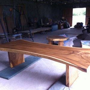 Live Edge Dining Or Conference Table Reclaimed Golden Acacia Wood Single Solid Slab Rare Size 10 1/2 ft Length image 2