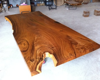 Rare Live Edge Slab Dining Table Or Conference Table 11.5ft In Length Reclaimed Grade AAA Thai Acacia Wood Single Slab Custom Made Table