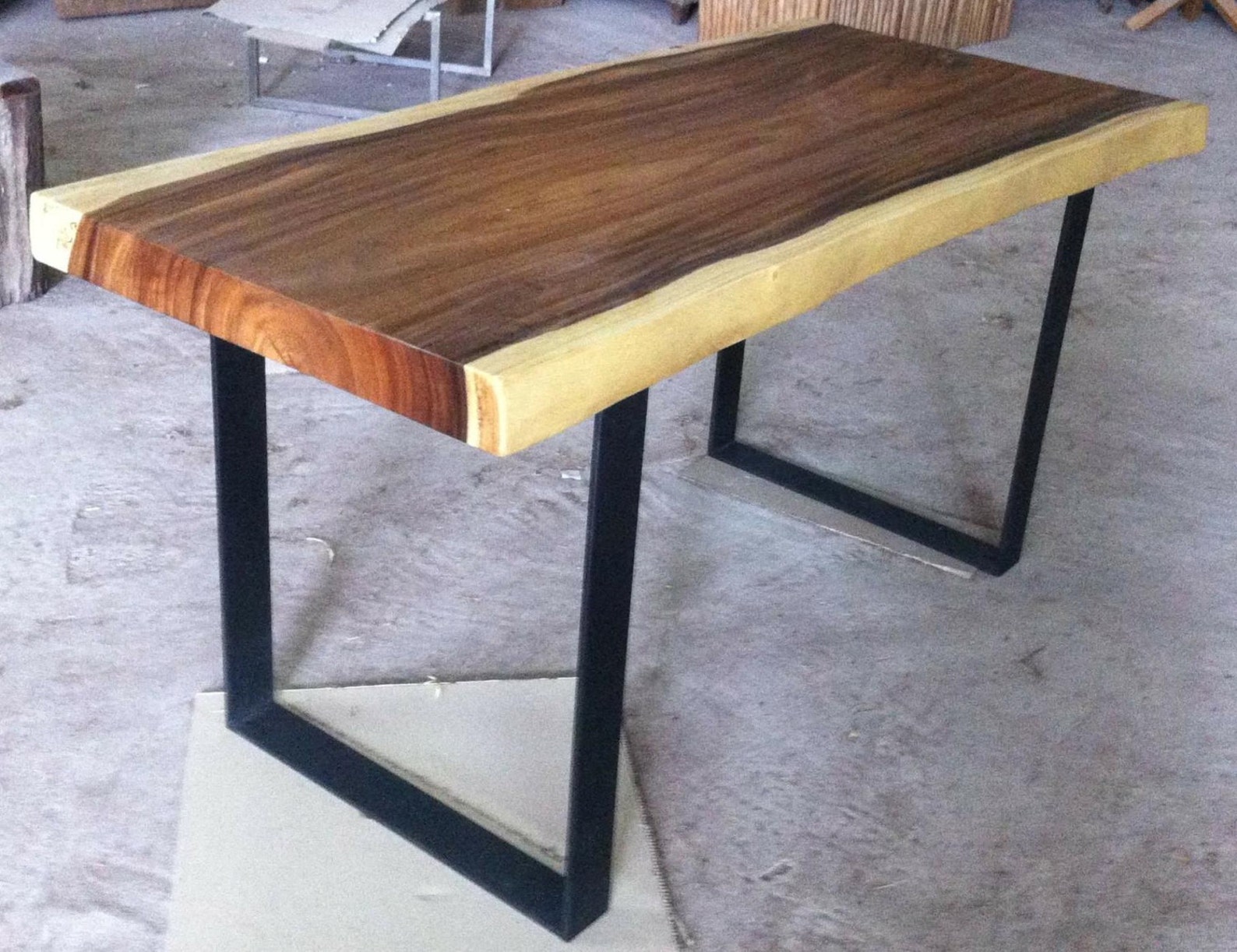 Live Edge Desk Table Reclaimed Acacia Wood Solid Slab natural Etsy