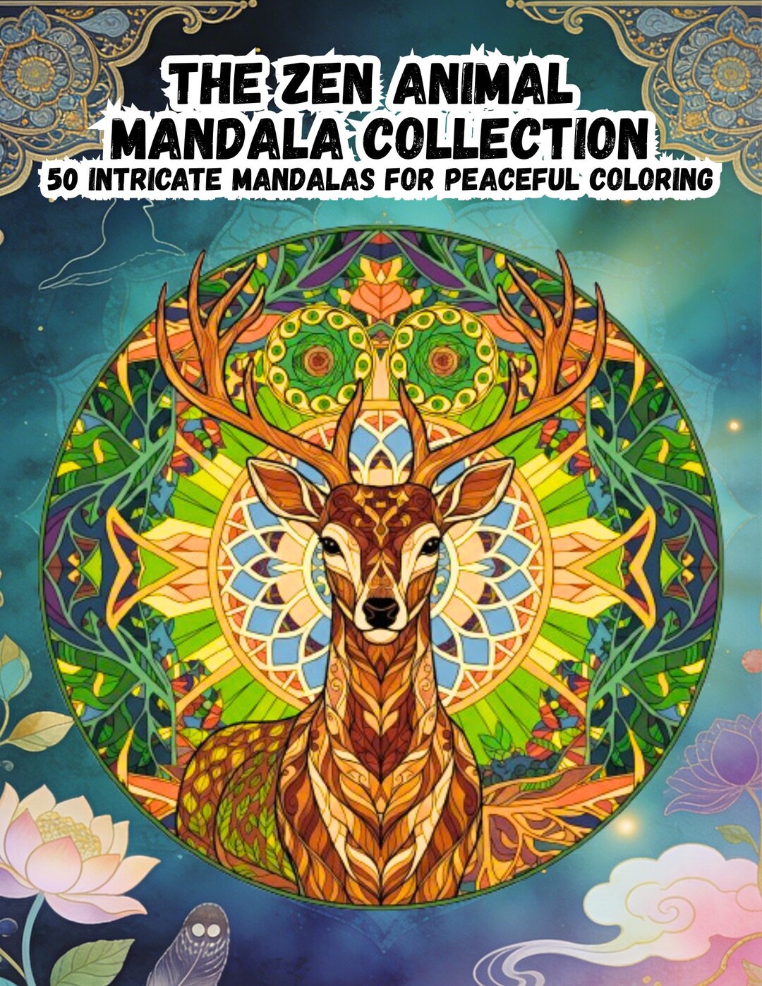 Zen Animal Mandala Coloring Book – 50 Printable Pages - Etsy