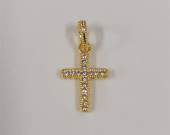 pandora gold sparkling cross pendant charm