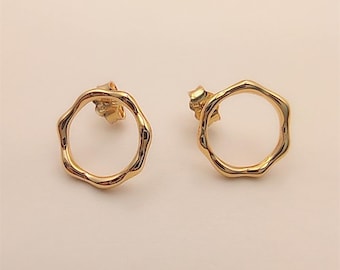 Pandora Organically Shaped Circle Stud Earrings