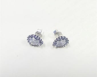pandora sparkling pear halo stud earrings silver ale s925
