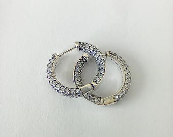 pandora timeless pavé single-row hoop earrings ale s925 gift bag