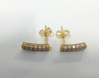 Pandora Timeless Pavé Single-Row Bar Stud Earrings