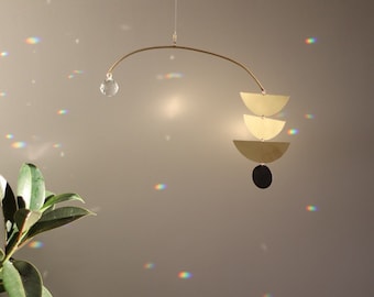 Atrapasueños Kinetic Art, móvil de interior moderno y elegante, hecho a mano en latón.