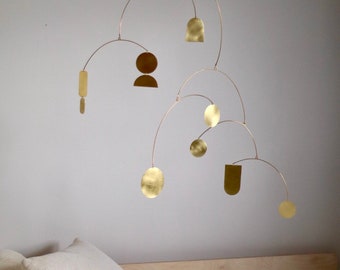 Fulmar part 3 kinetic handmade modern stylish interior mobile in brass