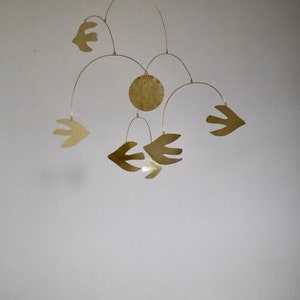 Flock brass kinetic bird mobile image 3