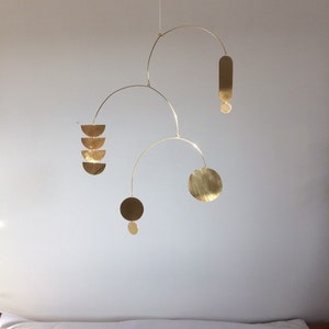 Finch Mobile kinetic handmade modern stylish interior mobile in brass image 1