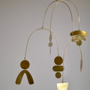 Chatter brass kinetic mobile for modern interior image 3