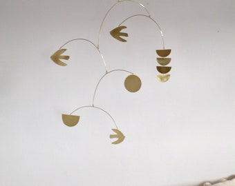 Trio Bird kinetic brass mobile