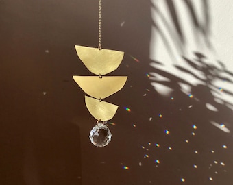 Brass hanging crystal sun catcher