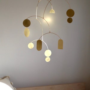 Fulmar Part 1 kinetic handmade modern stylish interior mobile in brass image 1