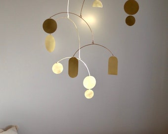 Fulmar Part 1 kinetic handmade modern stylish interior mobile in brass