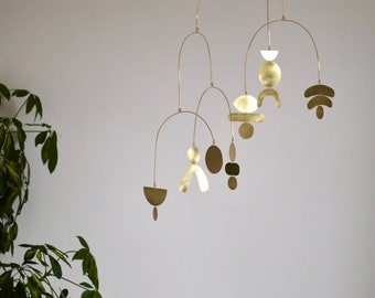 Chatter brass kinetic mobile for modern interior