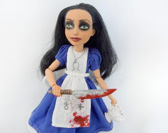 OOAK Alice madness returns, Custom art Doll, Wonderland universe, dark gothic horror doll