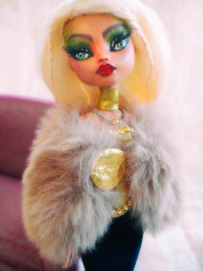 Monster High Doll Ooak Repaint Birdcage Fascinator Veil Etsy