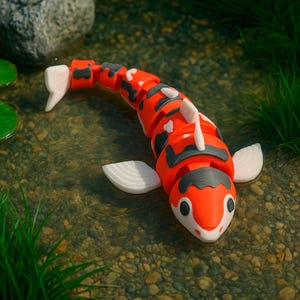 3D Printed Articulated Koi Carp – Japanese Zen Desk Toy