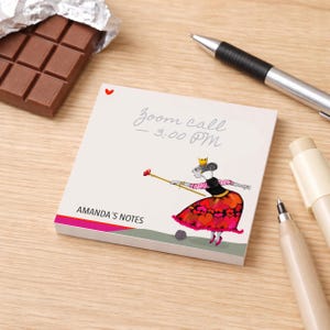 Personalized The Queen's Croquet Ground 4" x 4" Sticky Notes - Alice in Wonderland Illustration | Natalia Nogueira