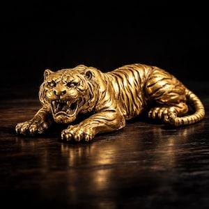 Metal Tiger Statue - Etsy