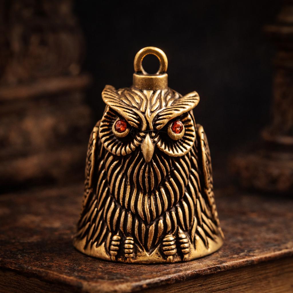 Brass Owl Figurine Mini Owl Statue Antique Gold Owl Decor Wisdom Symbol Gothic Shelf Decor Gift for 