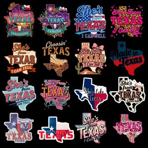 Texas PNG Bundle, Western Cowgirl, Independence Day, State Design (Digital Download)