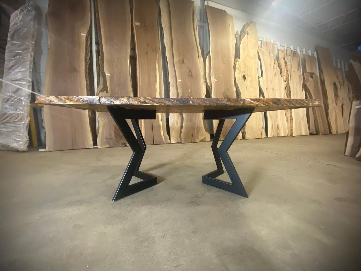 Solid Wood Live Edge Dining Table, Handmade Wooden Table for Dining ...