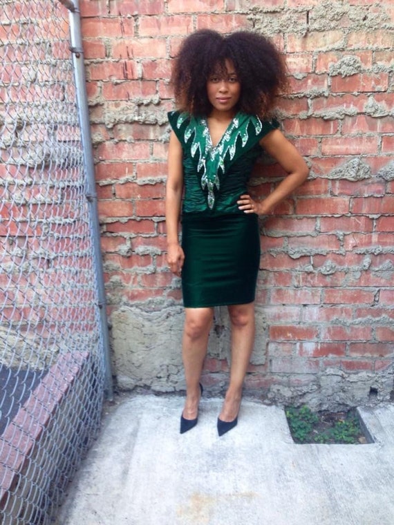 Vintage Emerald Green Cocktail Dress