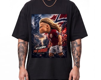Erling Haaland Norway Oversized Unisex T-Shirt, Viking Football Graphic Tee, Scandinavian Soccer Fan Shirt