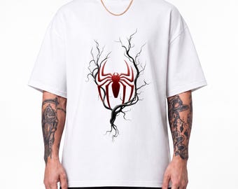 Spider-Man Brand New Day Symbiote Oversized Unisex  T-Shirt, Venom Inspired Marvel Graphic Tee