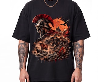 Odyssey Saga Homeros Oversized Unisex Vintage T-Shirt, Ancient Greece Mythology Graphic Tee