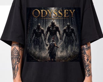 Odyssey Saga Oversized Unisex Vintage T-Shirt, Ancient Greece Mythology Graphic Tee