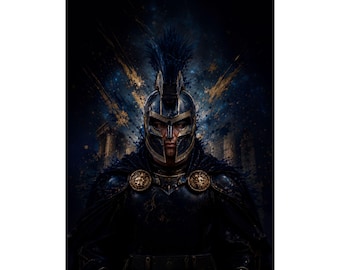 Odyssey Warrior Agamemnon Wallpaper, Spartan Helmet Art (Digital Download)