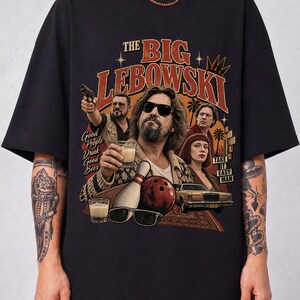 The Big Lebowski Shirt, The Dude Abides Tee, Retro Cult Classic Movie Merch, Vintage Bowling Fan Gift, 90s Comedy Film Apparel